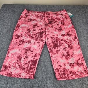 Emily B Active Wear Pink Tie Dye Capri Pants Plus Size 2X New NWT L-DS20